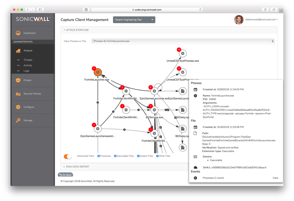 Capture Client Reporting